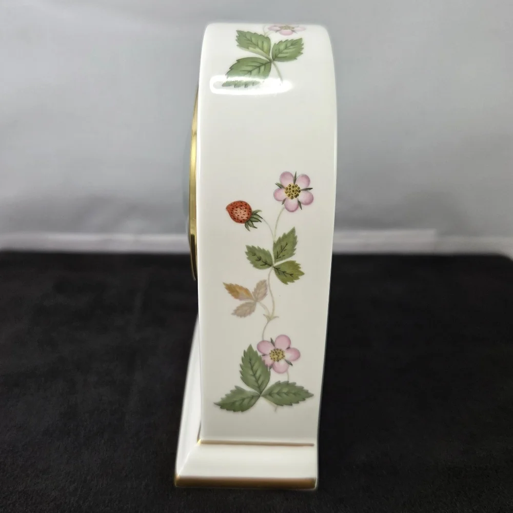 Vintage Wedgwood Bone China Wild Strawberry Dome Mantle Clock